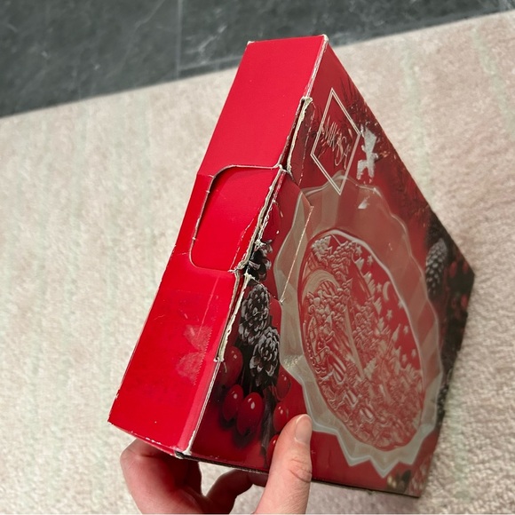 Vintage Mikasa Silent Night Glass Candy Dish Christmas Holidays Santa - Picture 8 of 10